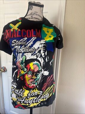 Malcolm X Graphic Kids Tee - Black Multicolor